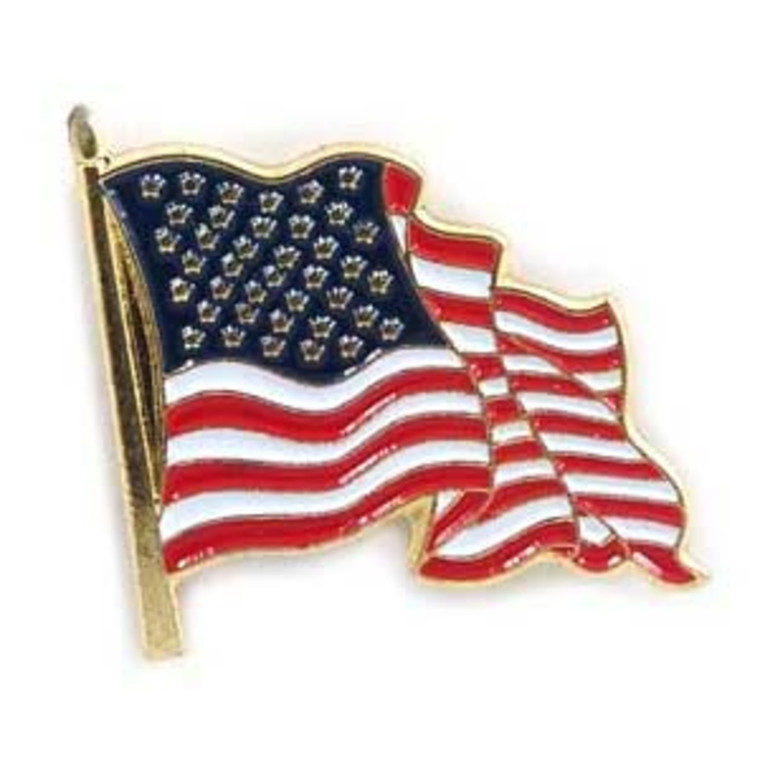 Waving USA Flag Lapel Pin