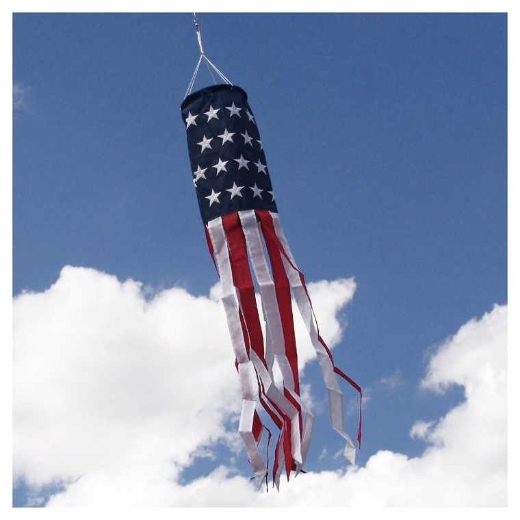 Embroidered Patriotic Windsock - 6" x 40"
