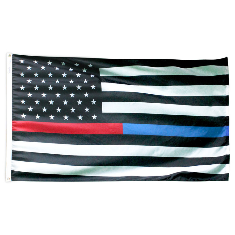 Thin Red & Blue Line American Flag 3ft x 5ft Nylon