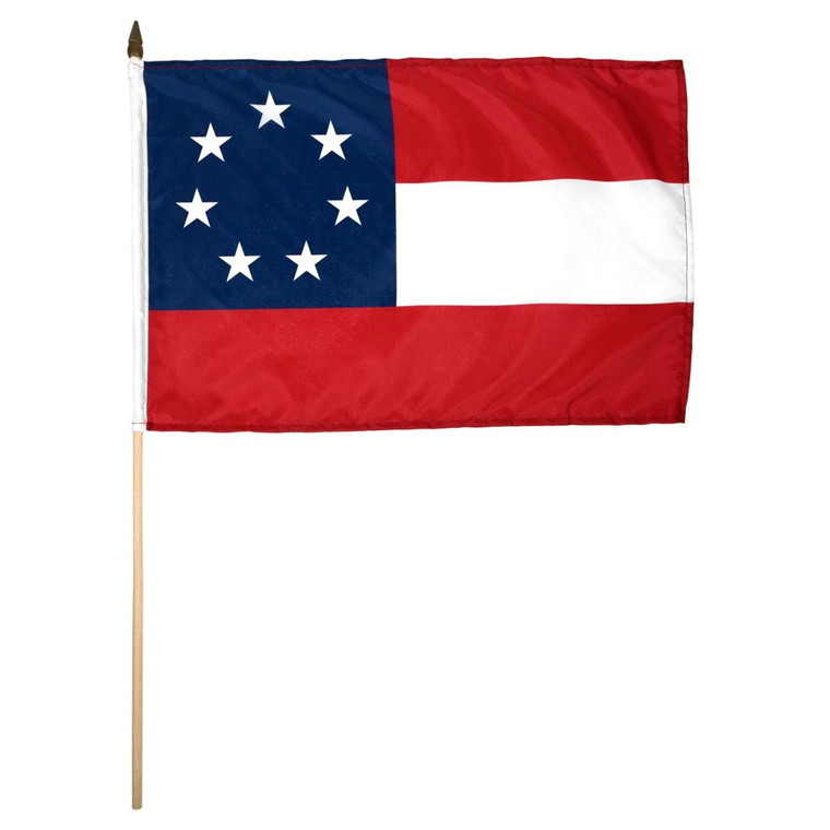 Confederate 1st National 12in x 18in Stick Flag