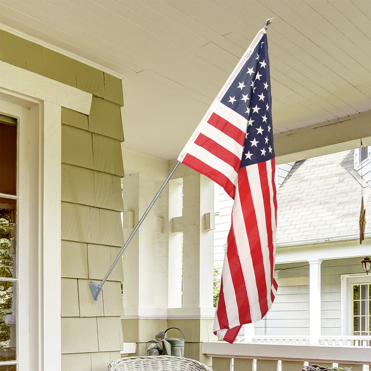 Valley Forge 6ft Silver Residential Flag Kit w/ 3' x 5' US Flag