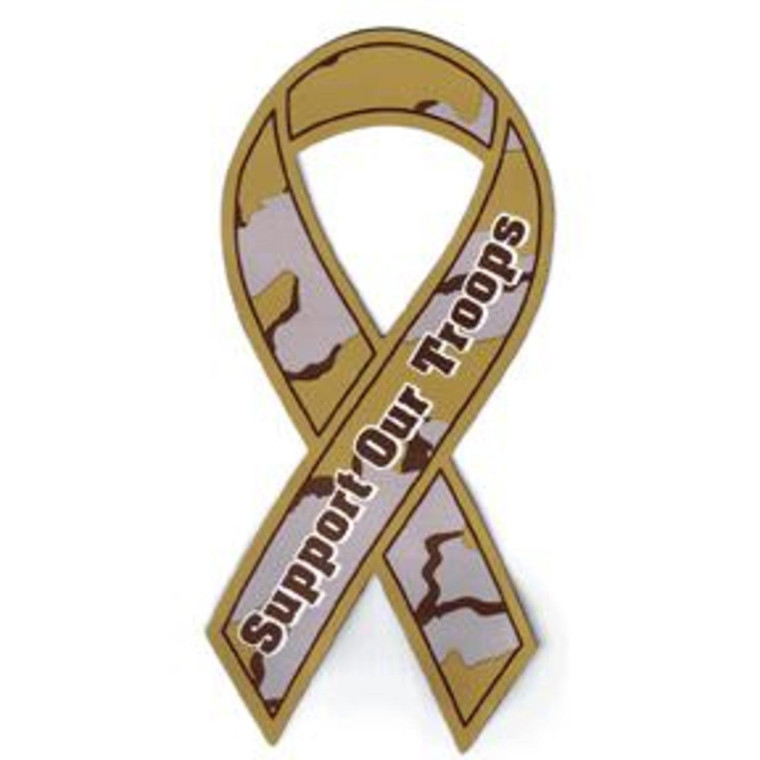 Support Our Troops Camo Ribbon Magnet