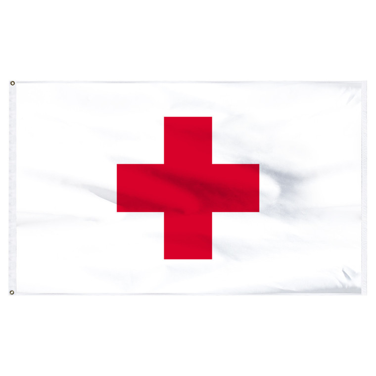 Nylon Red Cross Flag 3'x5'