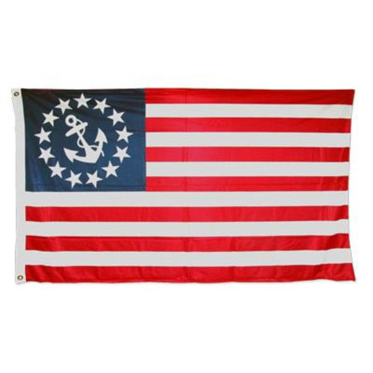 U.S. Yacht Anchor Flag 3ft x 5ft Super Knit Polyester Double Sided