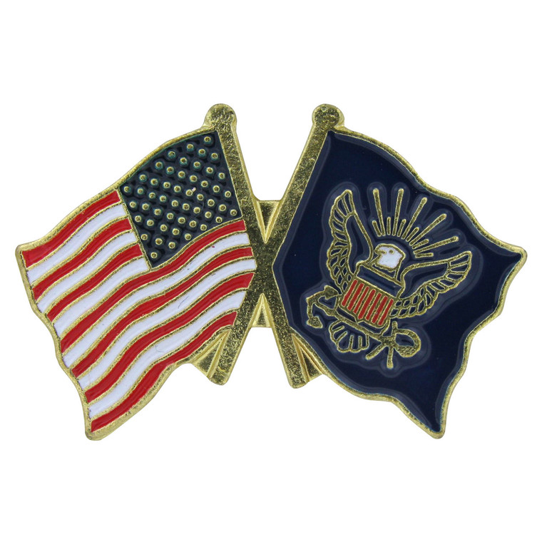 US and Navy Flag Lapel Pin - 7/8" x 1/2"