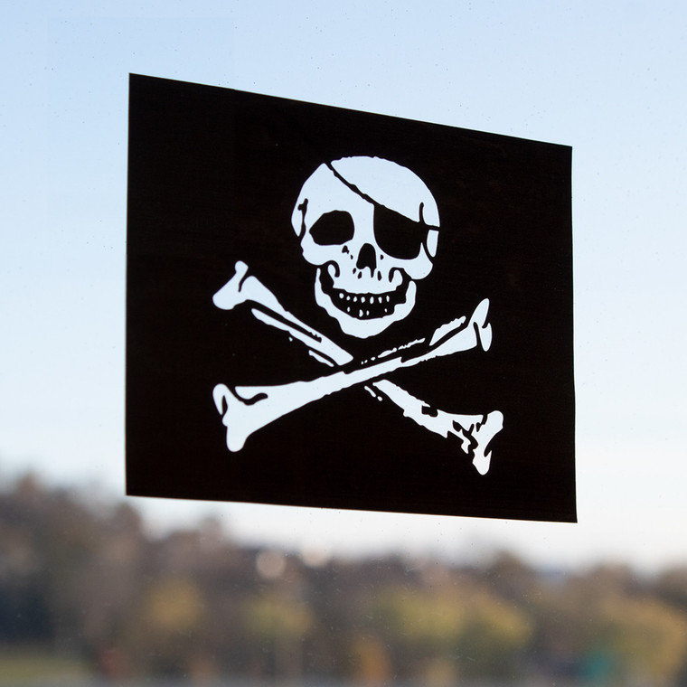 Pirate Flag Window Cling - Jolly Roger