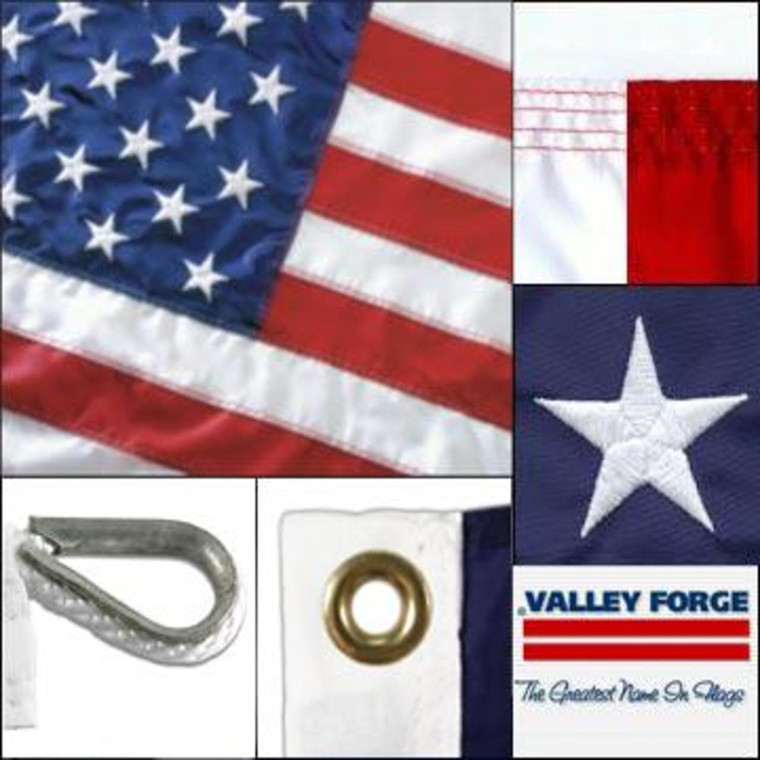 Valley Forge Perma-Nyl 10ft x 15ft Nylon American Flag