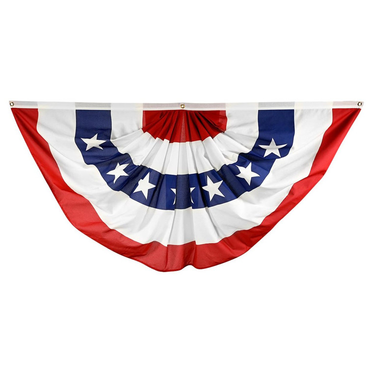 US Stars & Stripes 3ft x 6ft Printed Poly-Cotton Pleated Fan