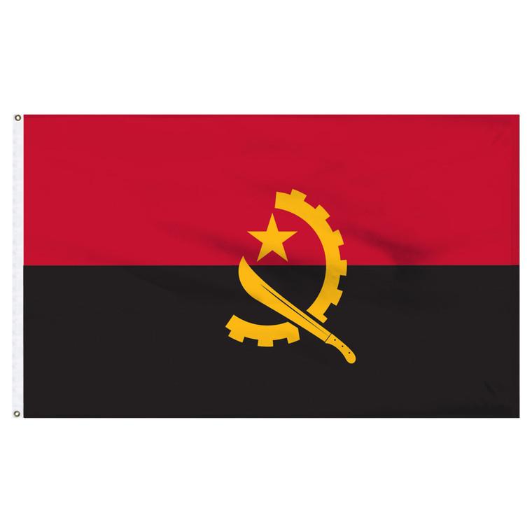 Angola 5ft x 8ft Nylon Flag