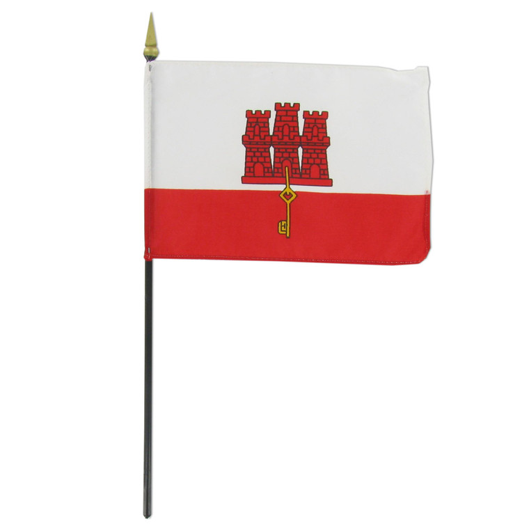Gibraltar 4in x 6in Stick Flag