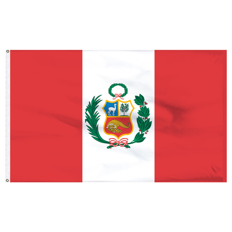 Peru 4ft x 6ft Nylon Flag - With Seal