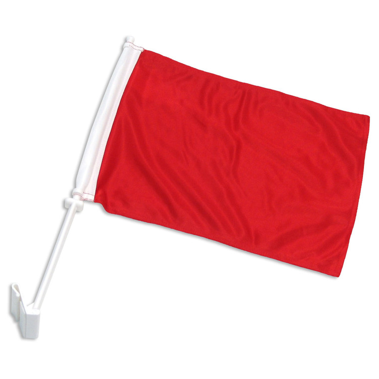 Solid Red Car Flag - 12in x 18in