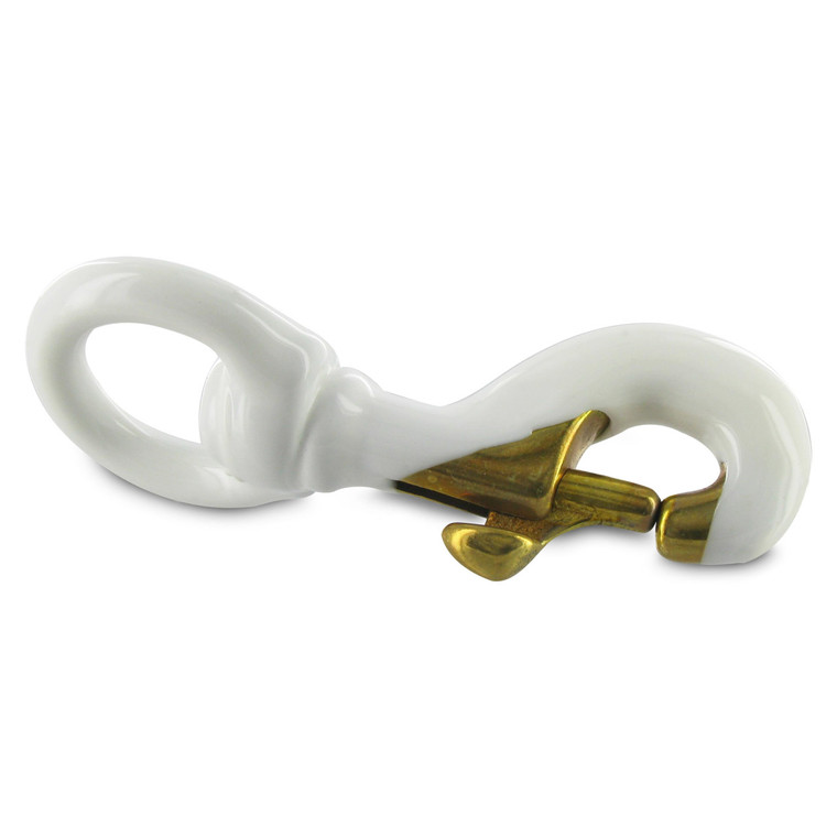 Rubber Coated Brass White Swivel Snap