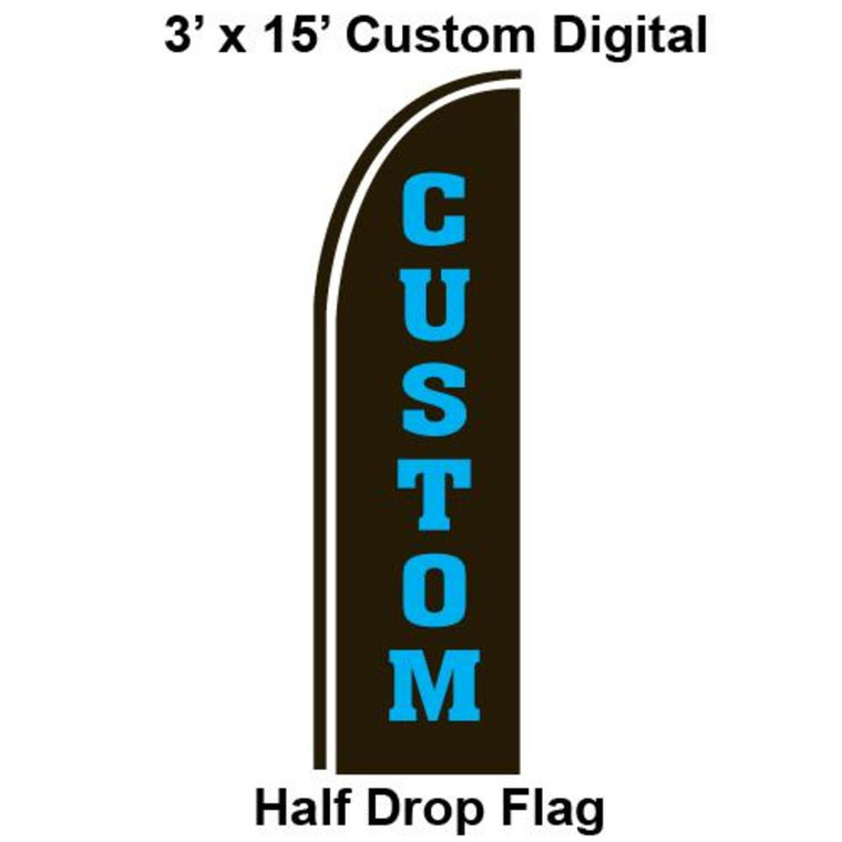 Custom Made Digital 3' x 15' Blade Flag - Swooper Flag