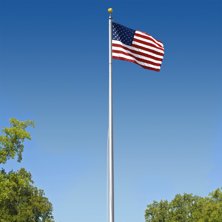 Super Tough 25ft 4 Sections Heavy Duty Residential Flagpole - Satin