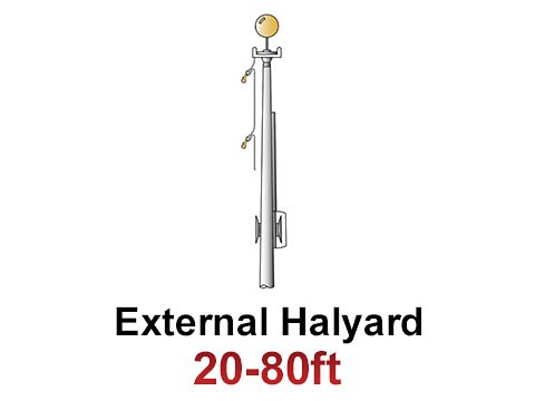 External Halyard Commercial Flagpoles