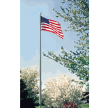 Flag flying on internal halyard commercial flagpole