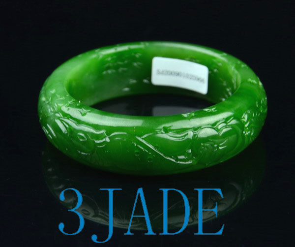 A Grade Natural Green Nephrite Jade 18mm Beads Bracelet w/ certificate  -C041023