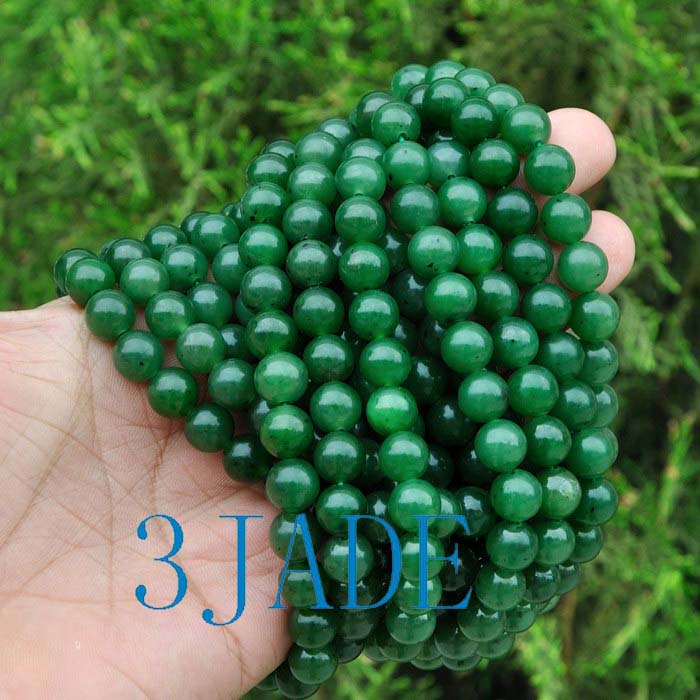 17 A Grade Natural Green Nephrite Jade Beads Necklace w/ Certificate  -D001064 - 3JADE wholesale of jade carvings, jewelry, collectables, prayer  beads