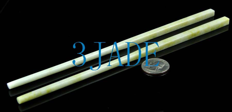 4 Pairs of Natural Stone Chinese Lantian Jade Chopsticks 