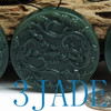 Natural Nephrite Jade Playing Dragons Plaque / Amulet / Pendant -G025225