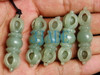 5pcs Natural Hetian Nephrite Jade Carving:  Buddhist Ritual Amulet / Auspicious Vishwa Vajra / Pendants