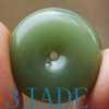 24mm Natural Celadon Green Nephrite Jade Donut Pendant