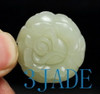 Natural White Nephrite Jade Rose Flower Pendant Hetian Jade Charm / Necklace