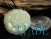 white nephrite jade rose flower pendant