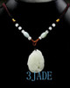 white nephrite jade monkey peach necklace