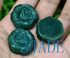 3PCS Natural Green Nephrite Jade Rose Flower Pendants Charm Carving