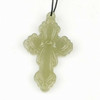 Natural Hetian Nephrite Jade Carving: Cross Amulet / Pendant