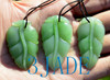 Hand Carved Fine Green Nephrite Jade Gemstone Leaf Pendant  w/ certificate