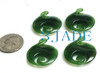 Natural Green Nephrite Jade Twist Koru Amulet Pendant NZ Maori Style Carving Art -G026067A