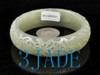 61.5mm Hand Carved Natural Hetian Nephrite Jade Bangle Bracelet w/ Certificate