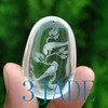 Clear Rock Crystal Quartz Carving: Birds Pendant G028020