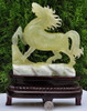 Natural Translucent Xiu Jade / Serpentine Carving / Sculpture: Horse Statue