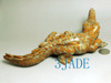 Hand Carved Natural Jasper/Bamboo Stone Crocodile Sculpture /Carving/Art Deco