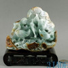 Nature Jadeite Jade Carving / Sculpture: Cranes & Fish Statue