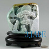 A Grade Natural Jadeite Jade Carving Monkey King Meeting Master / Chinese Art