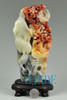 Natural ShouShan Stone / Agalmatolite Flower Bird Statue / Sculpture / Carving J010253