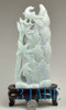 A Grade Nature Jadeite Jade Carving / Sculpture: Bird & Bamboo Statue