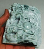 A Grade Natural Jadeite Jade Carving /Sculpture: Dragon Phoenix Statue/Asian Art w/ certificate -J022334