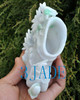 Natural Jadeite Jade Carving :  Bamboo Pen Holder / Sculpture / Art w/ certificate -J022352