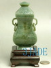 Natural Hetian Celadon Nephrite Jade Carving / Sculpture Vase Statue