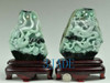 2 Natural Jadeite Jade Carving /Sculpture: Dragon Phoenix Statues / Asian Art