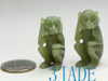 2pcs Natural Hetian Nephrite Jade Monkey Figurines / Carvings