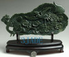 Natural Nephrite Jade Phoenix Fan Statue / Carving / Sculpture / Art