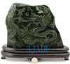 Natural Nephrite Jade Carving Sculpture: Playing Dragon Phoenix Statue