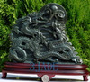 Natural Nephrite Jade Carving Sculpture: Playing Dragons Statue J023796